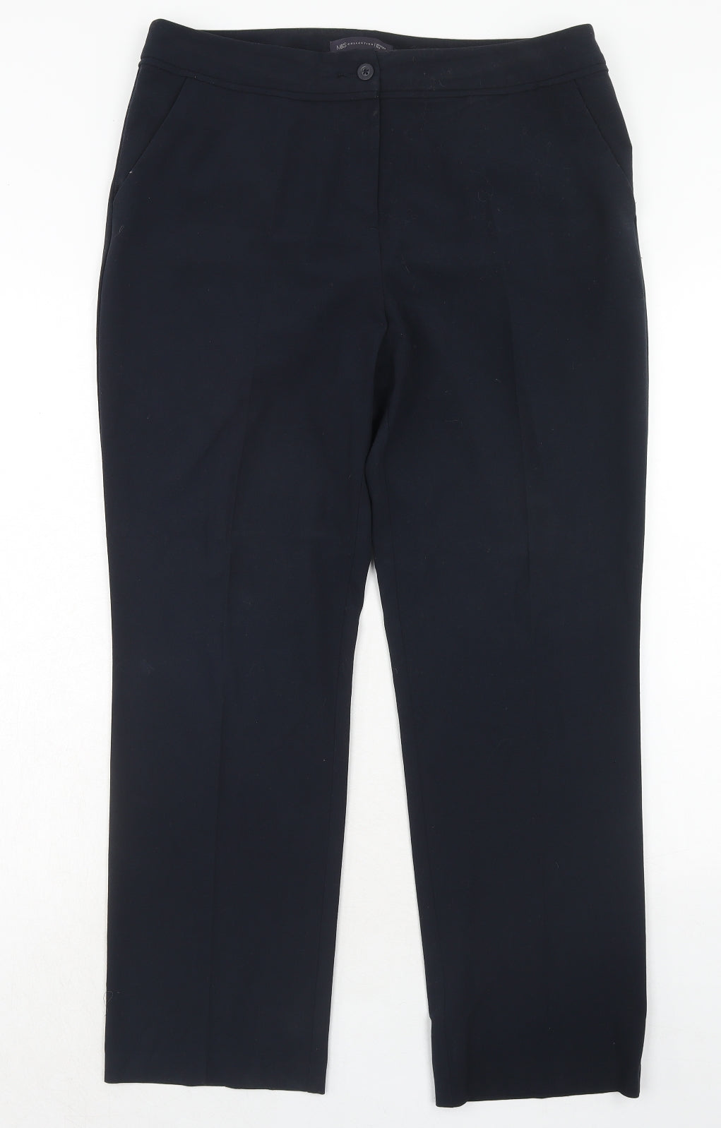 Womens UK Size 14 Marks and Spencer Regular Fit Dress Pants Blue Trousers