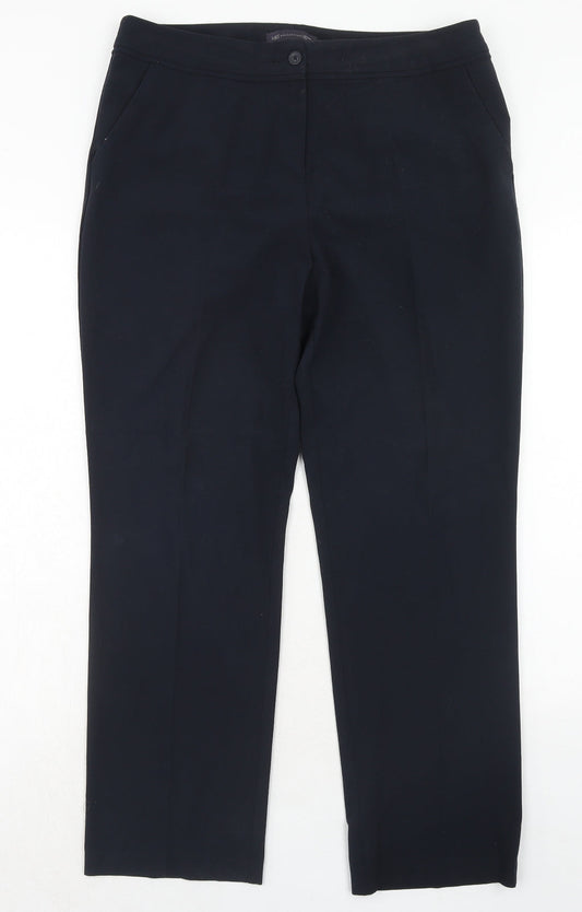 Womens UK Size 14 Marks and Spencer Regular Fit Dress Pants Blue Trousers