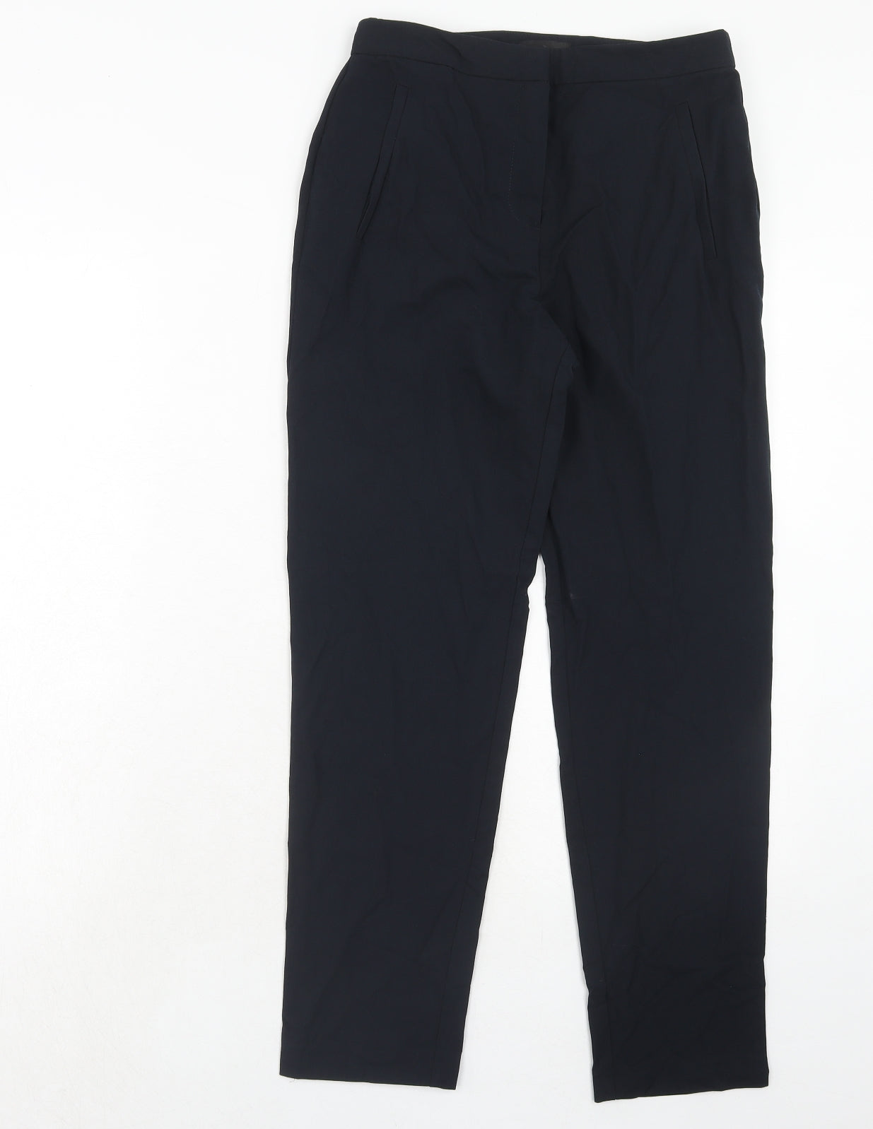 Topshop Womens Blue Polyester Dress Pants Trousers Size 8 Regular Hook & Eye
