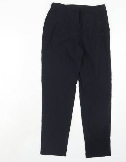 Topshop Womens Blue Polyester Dress Pants Trousers Size 8 Regular Hook & Eye