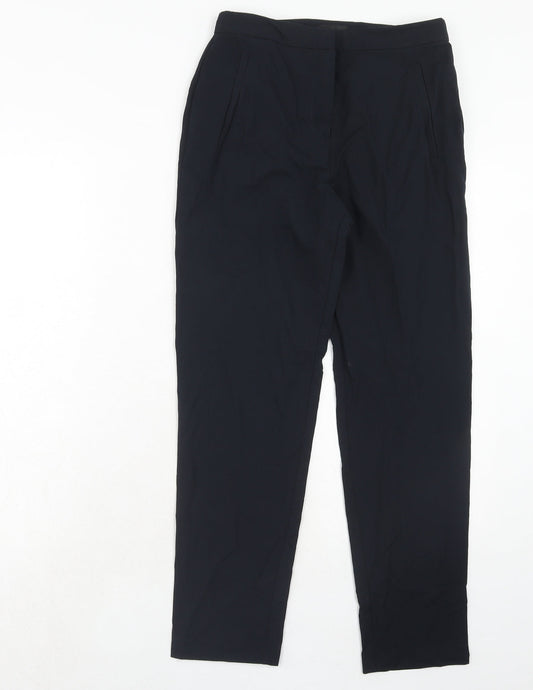 Topshop Womens Blue Polyester Dress Pants Trousers Size 8 Regular Hook & Eye