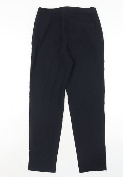 Topshop Womens Blue Polyester Dress Pants Trousers Size 8 Regular Hook & Eye