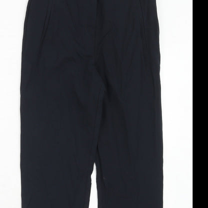 Topshop Womens Blue Polyester Dress Pants Trousers Size 8 Regular Hook & Eye