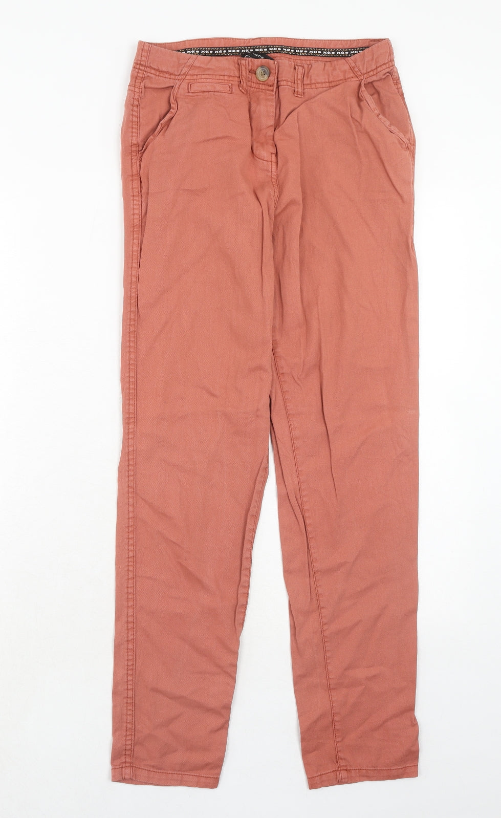 New Look Womens Pink Cotton Trousers Size 6 Regular Zip