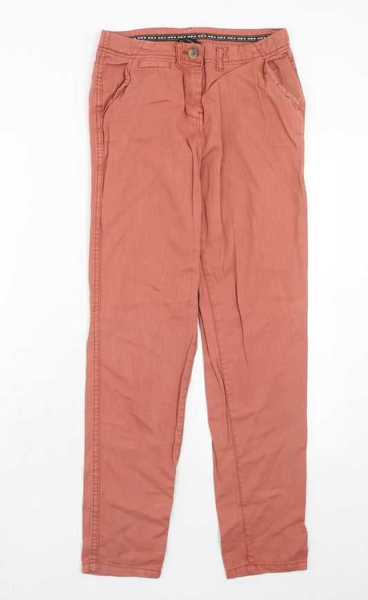New Look Womens Pink Cotton Trousers Size 6 Regular Zip