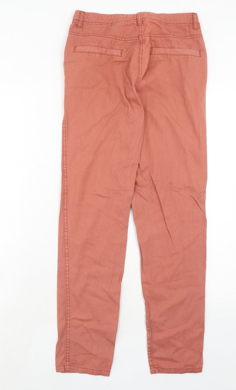 New Look Womens Pink Cotton Trousers Size 6 Regular Zip