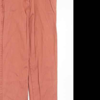 New Look Womens Pink Cotton Trousers Size 6 Regular Zip