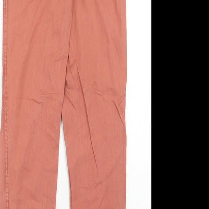 New Look Womens Pink Cotton Trousers Size 6 Regular Zip