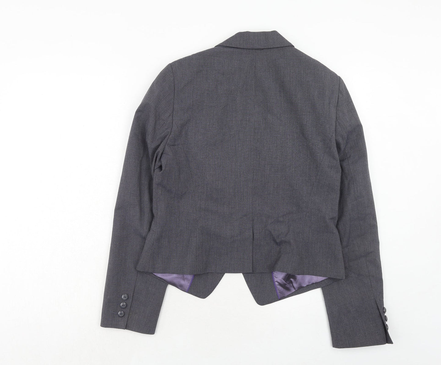 NEXT Womens Blue Geometric Polyester Jacket Suit Jacket Size 14