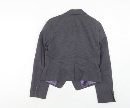 NEXT Womens Blue Geometric Polyester Jacket Suit Jacket Size 14