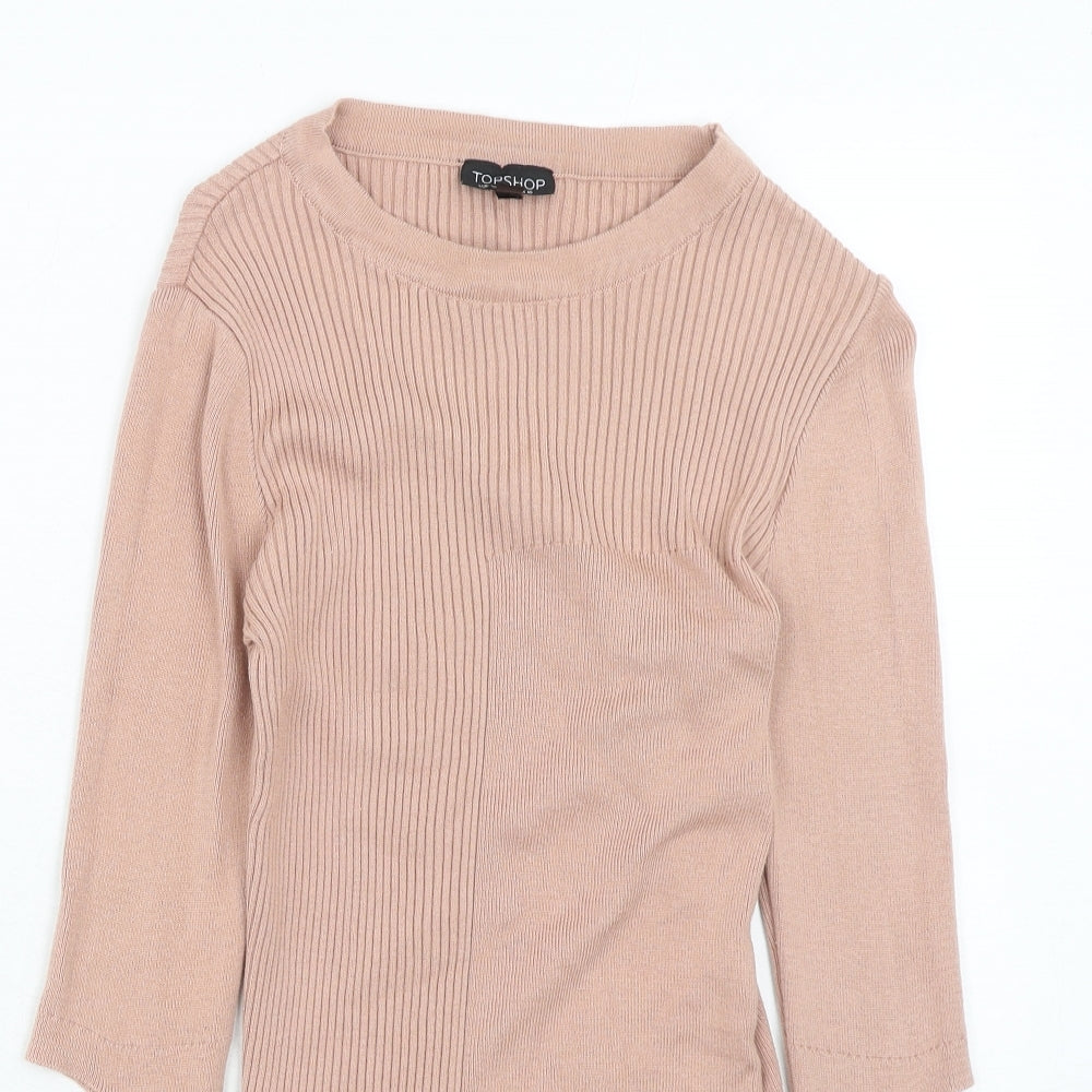 Womens UK Size 10 Topshop Pink Pullover Jumper