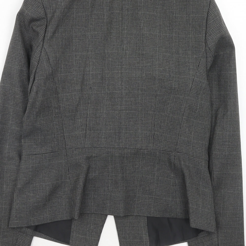 Marks and Spencer Womens Grey Striped Polyester Jacket Blazer Size 12