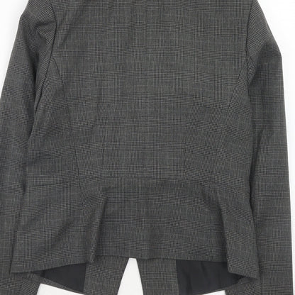 Marks and Spencer Womens Grey Striped Polyester Jacket Blazer Size 12
