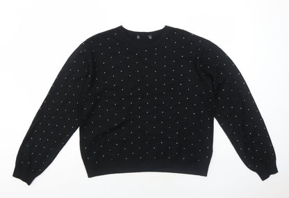 Womens UK Size M Marks and Spencer Black Pullover Jumper