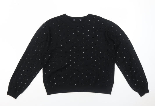 Womens UK Size M Marks and Spencer Black Pullover Jumper