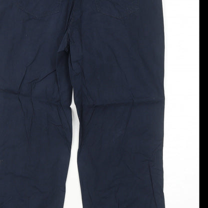 G.W. Womens Blue Cotton Trousers Size 16 Regular Zip