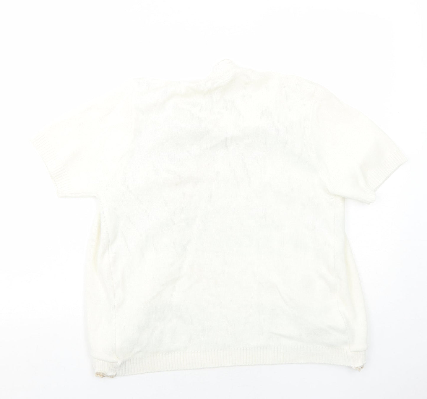 Lizzi Clarke Womens Ivory Round Neck Geometric Acrylic Cardigan Jumper Size S - Twin Set