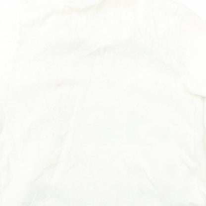 Lizzi Clarke Womens Ivory Round Neck Geometric Acrylic Cardigan Jumper Size S - Twin Set