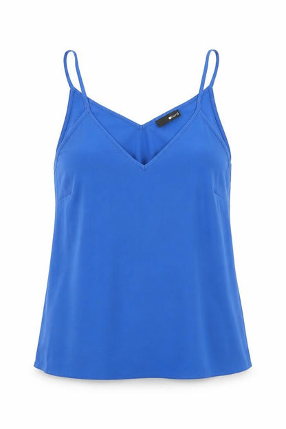 Lord Womens Blue Polyester Basic Tank Size M V-Neck