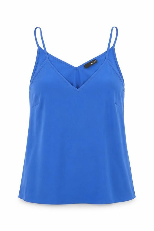 Lord Womens Blue Polyester Basic Tank Size M V-Neck