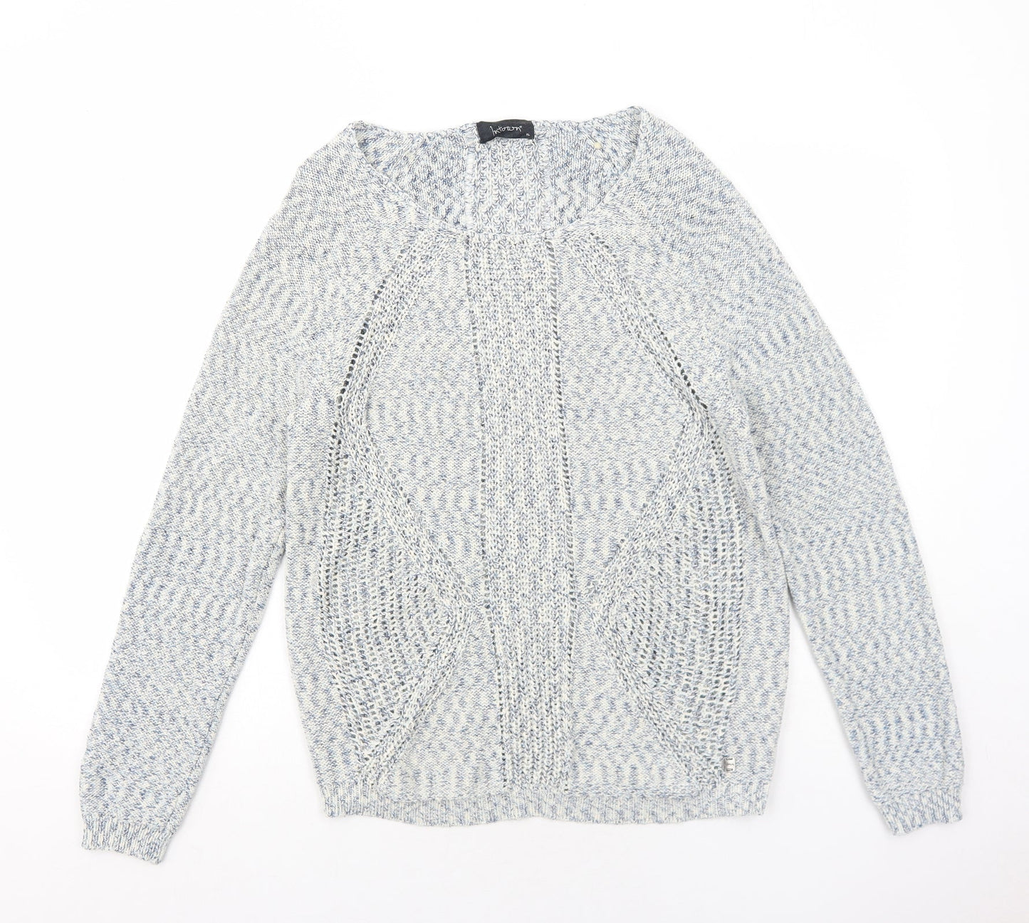 Intown Womens Blue Boat Neck Cotton Pullover Jumper Size XL