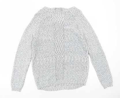 Intown Womens Blue Boat Neck Cotton Pullover Jumper Size XL