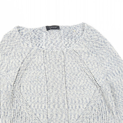 Intown Womens Blue Boat Neck Cotton Pullover Jumper Size XL