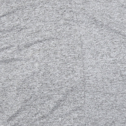Bleuh Ceil Womens Grey Geometric Polyester Basic Blouse Size M Round Neck - Cold Shoulder