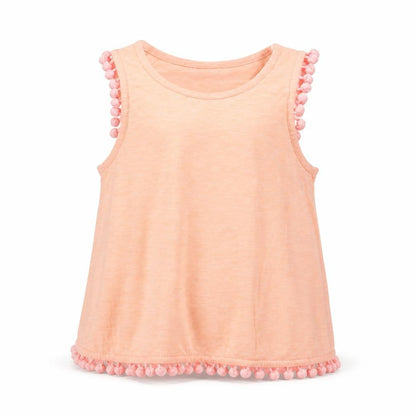NEXT Girls Orange Cotton Basic Tank Size 10 Years Round Neck Pullover