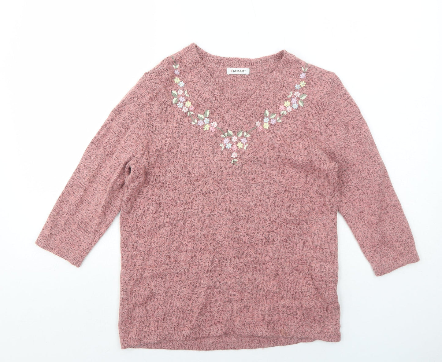 Womens UK Size 10 Damart Pink Pullover Jumper