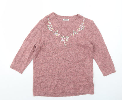 Womens UK Size 10 Damart Pink Pullover Jumper