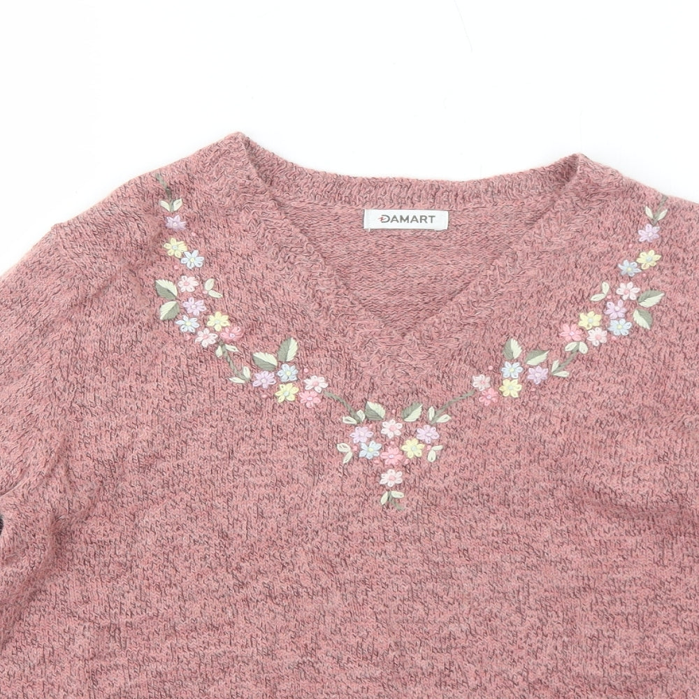 Womens UK Size 10 Damart Pink Pullover Jumper