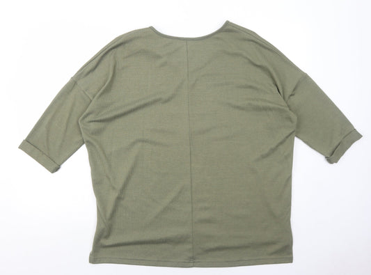 Womens UK Size M New Look Green Pullover Jumper