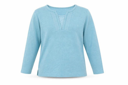 Bonmarché Womens Blue V-Neck Polyester Pullover Jumper Size M