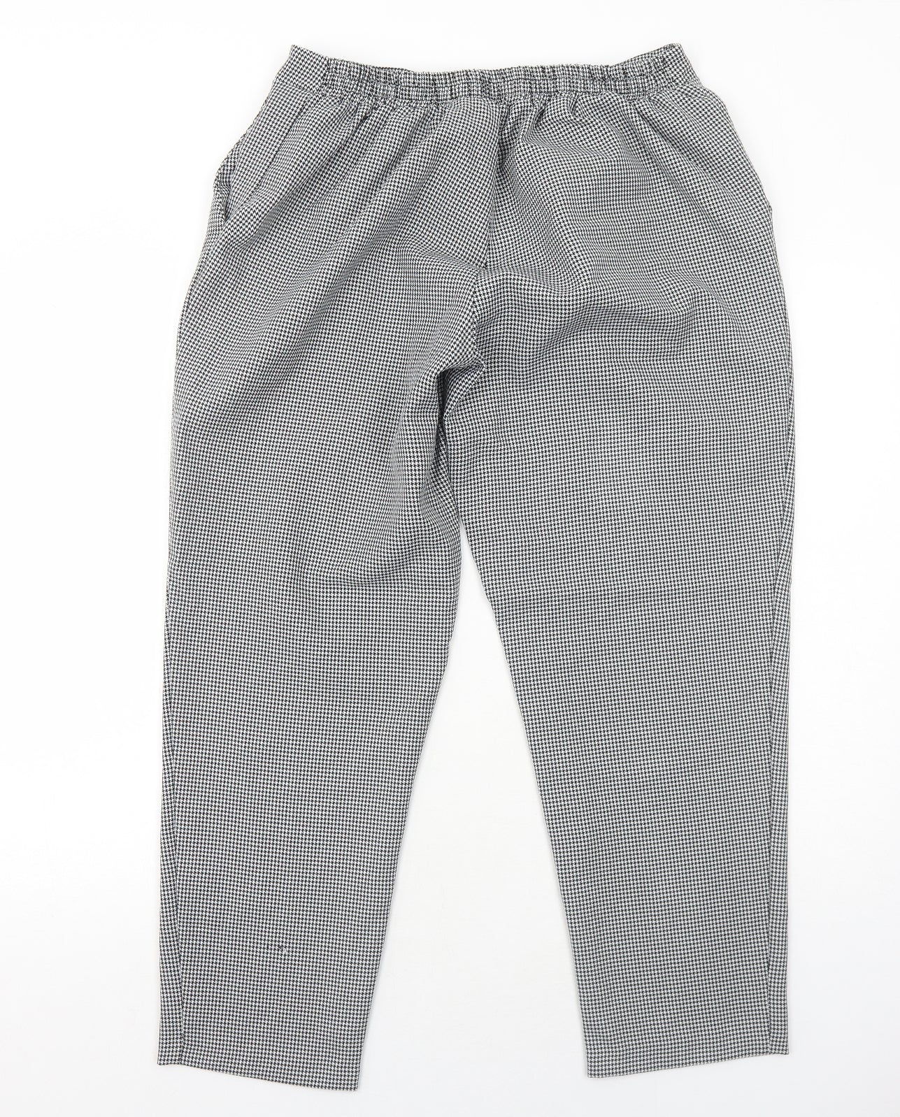 New Look Womens Black Geometric Polyester Carrot Trousers Size 14 Regular Button