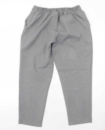 New Look Womens Black Geometric Polyester Carrot Trousers Size 14 Regular Button