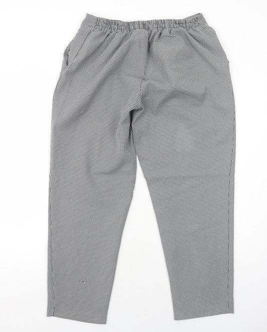 New Look Womens Black Geometric Polyester Carrot Trousers Size 14 Regular Button