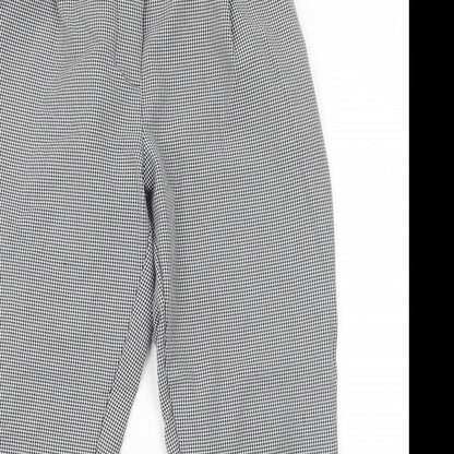 New Look Womens Black Geometric Polyester Carrot Trousers Size 14 Regular Button