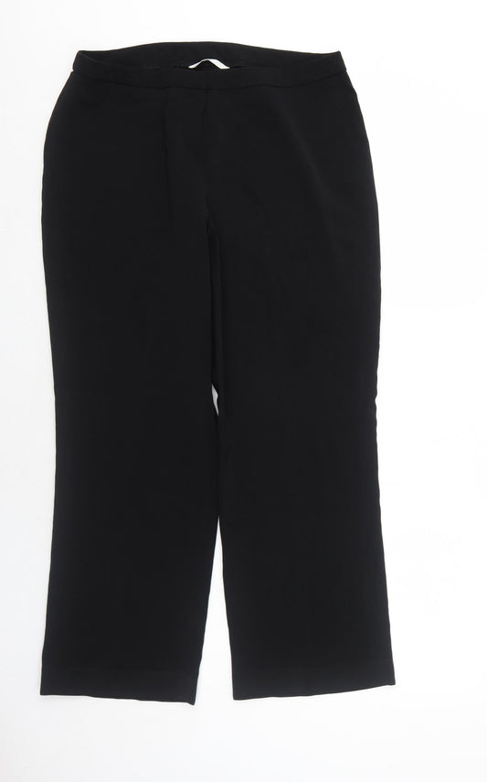 Womens UK Size 14 AMARANTO Regular Fit  Black Trousers