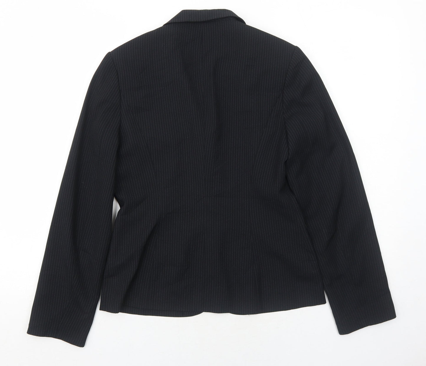 NEXT Womens Black Striped Polyester Jacket Blazer Size 8