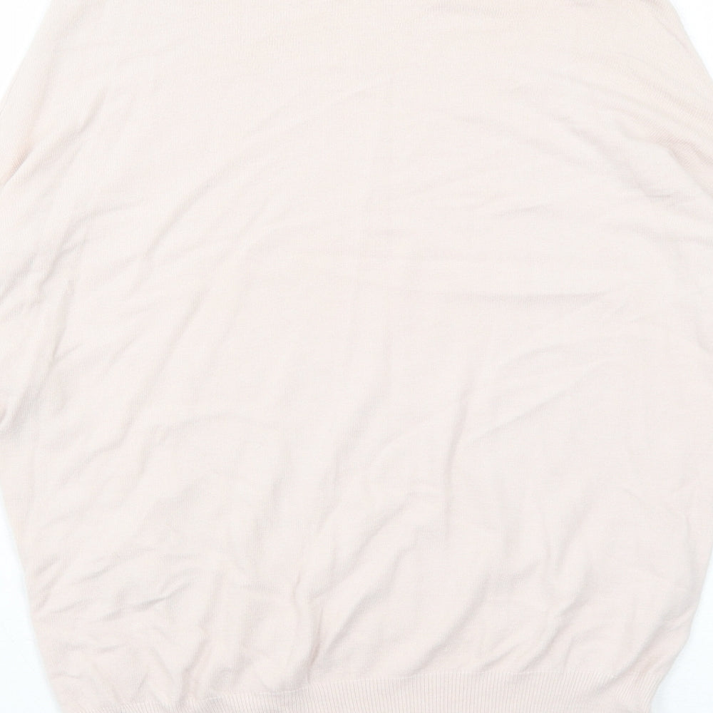 Christina Gavioli Womens Pink High Neck Polyamide Pullover Jumper Size M