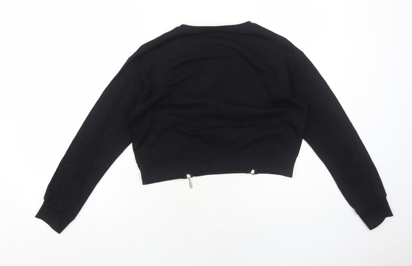 Select Girls Black Cotton Pullover Sweatshirt Size 12-13 Years Pullover - Good Vibes No Bad Vibes