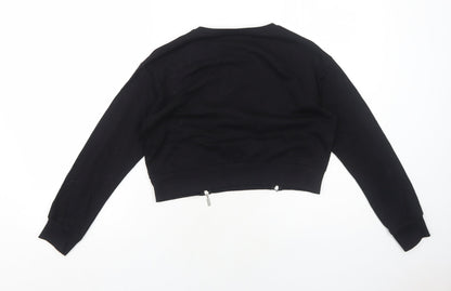 Select Girls Black Cotton Pullover Sweatshirt Size 12-13 Years Pullover - Good Vibes No Bad Vibes