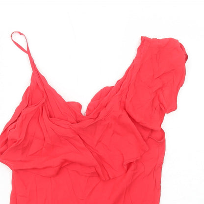 Womens UK Size 14 Warehouse Red Basic Tank