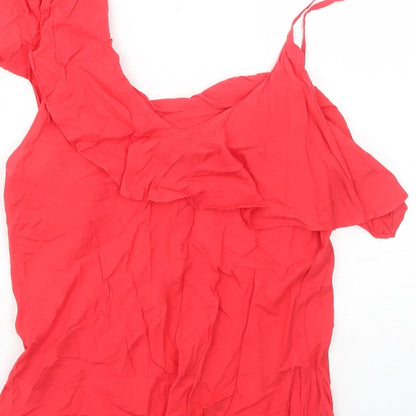Womens UK Size 14 Warehouse Red Basic Tank
