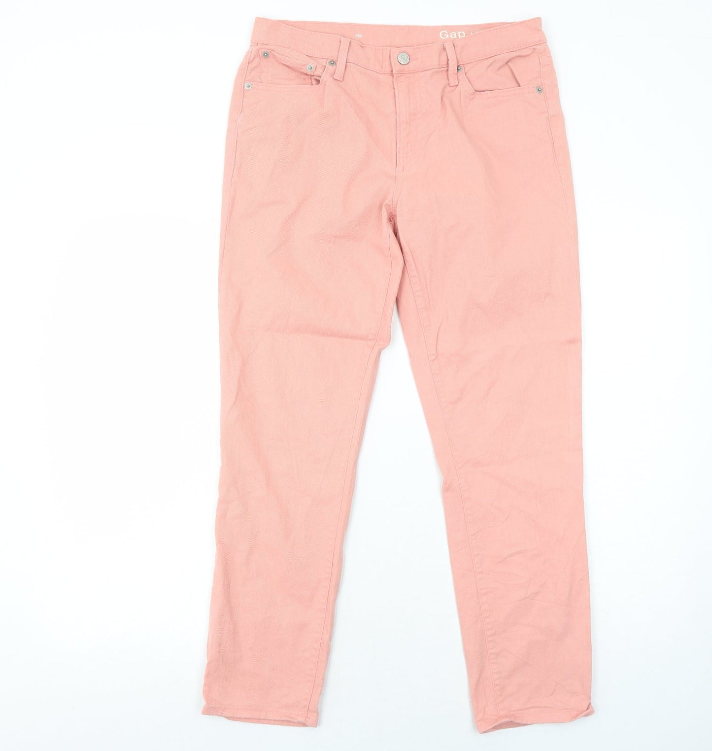 Womens UK Size 10 Gap Regular Fit Straight Pink Jeans