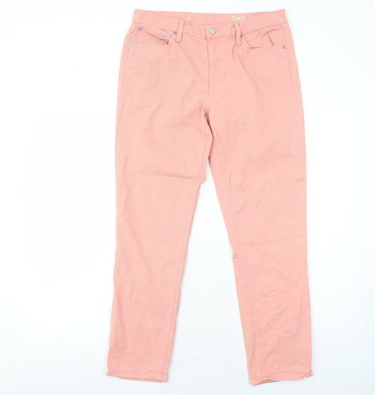 Gap Womens Pink Cotton Straight Jeans Size 10 Regular Zip