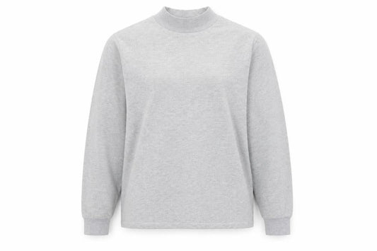 Front view of ASOS women’s grey polyester pullover sweatshirt, size UK 10, pullover