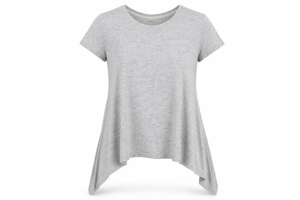 Marks and Spencer Womens Grey Viscose Basic T-Shirt Size 10 Round Neck Pullover