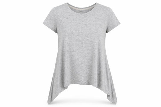 Marks and Spencer Womens Grey Viscose Basic T-Shirt Size 10 Round Neck Pullover